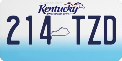 KY license plate 214TZD