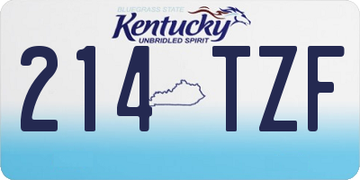 KY license plate 214TZF