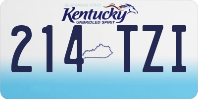 KY license plate 214TZI
