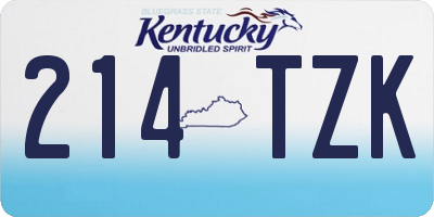 KY license plate 214TZK
