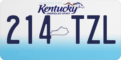 KY license plate 214TZL
