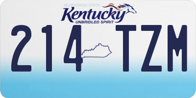 KY license plate 214TZM