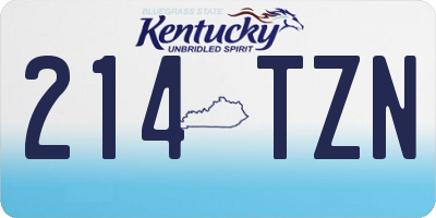KY license plate 214TZN