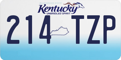 KY license plate 214TZP