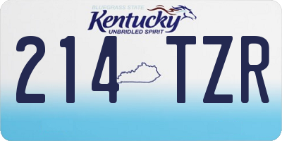 KY license plate 214TZR
