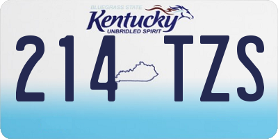 KY license plate 214TZS