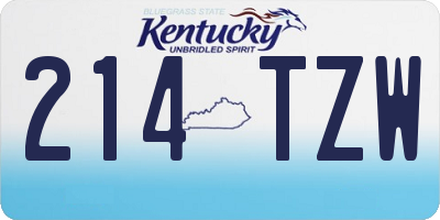 KY license plate 214TZW