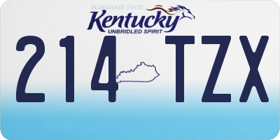 KY license plate 214TZX