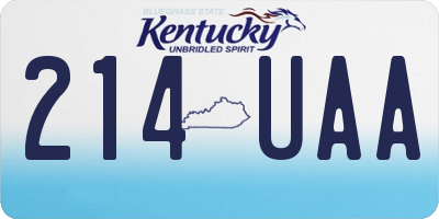 KY license plate 214UAA