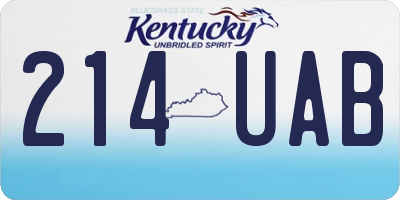 KY license plate 214UAB
