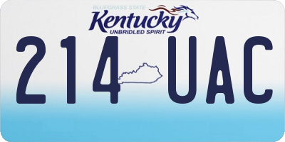 KY license plate 214UAC