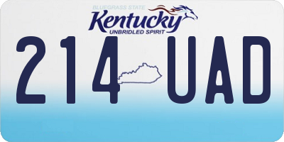 KY license plate 214UAD