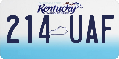KY license plate 214UAF