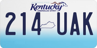 KY license plate 214UAK