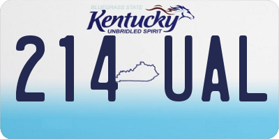 KY license plate 214UAL