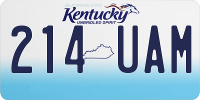KY license plate 214UAM