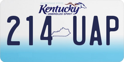 KY license plate 214UAP