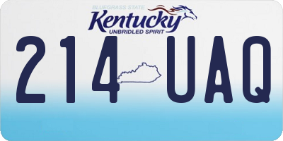 KY license plate 214UAQ
