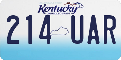 KY license plate 214UAR