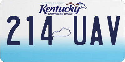KY license plate 214UAV