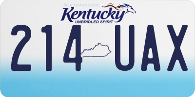 KY license plate 214UAX