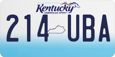 KY license plate 214UBA
