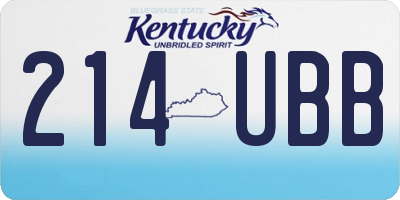 KY license plate 214UBB