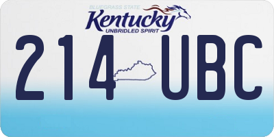 KY license plate 214UBC