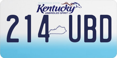KY license plate 214UBD
