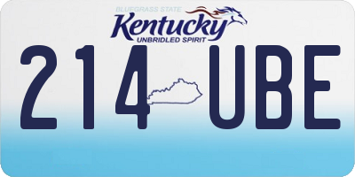KY license plate 214UBE