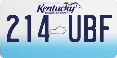 KY license plate 214UBF