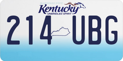 KY license plate 214UBG