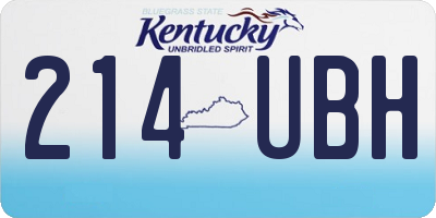 KY license plate 214UBH