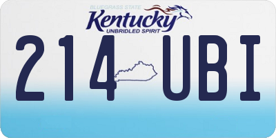 KY license plate 214UBI