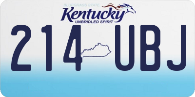 KY license plate 214UBJ