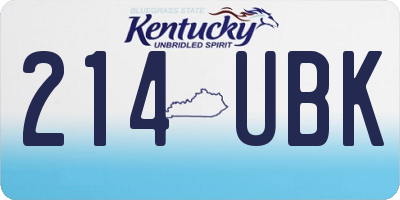 KY license plate 214UBK