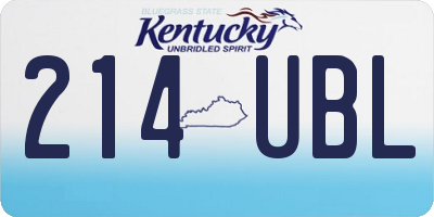 KY license plate 214UBL