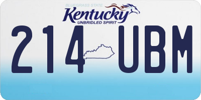 KY license plate 214UBM