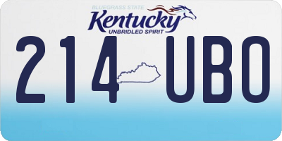 KY license plate 214UBO