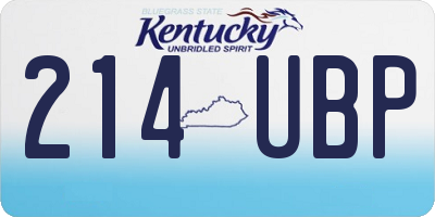 KY license plate 214UBP