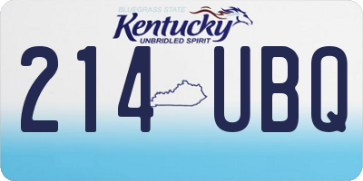 KY license plate 214UBQ