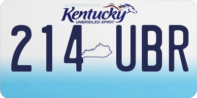 KY license plate 214UBR