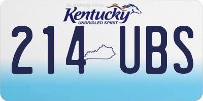 KY license plate 214UBS