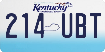 KY license plate 214UBT