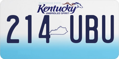 KY license plate 214UBU