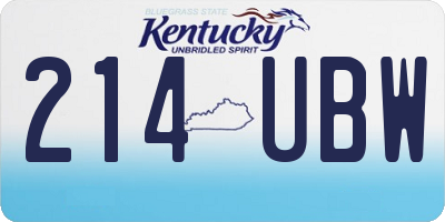 KY license plate 214UBW
