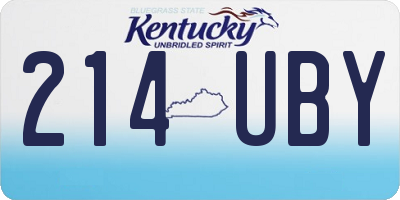 KY license plate 214UBY