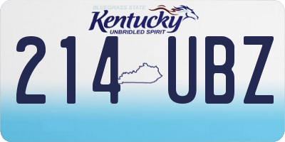 KY license plate 214UBZ