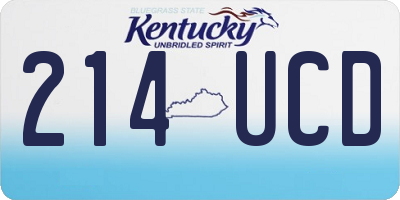 KY license plate 214UCD