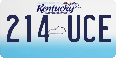 KY license plate 214UCE
